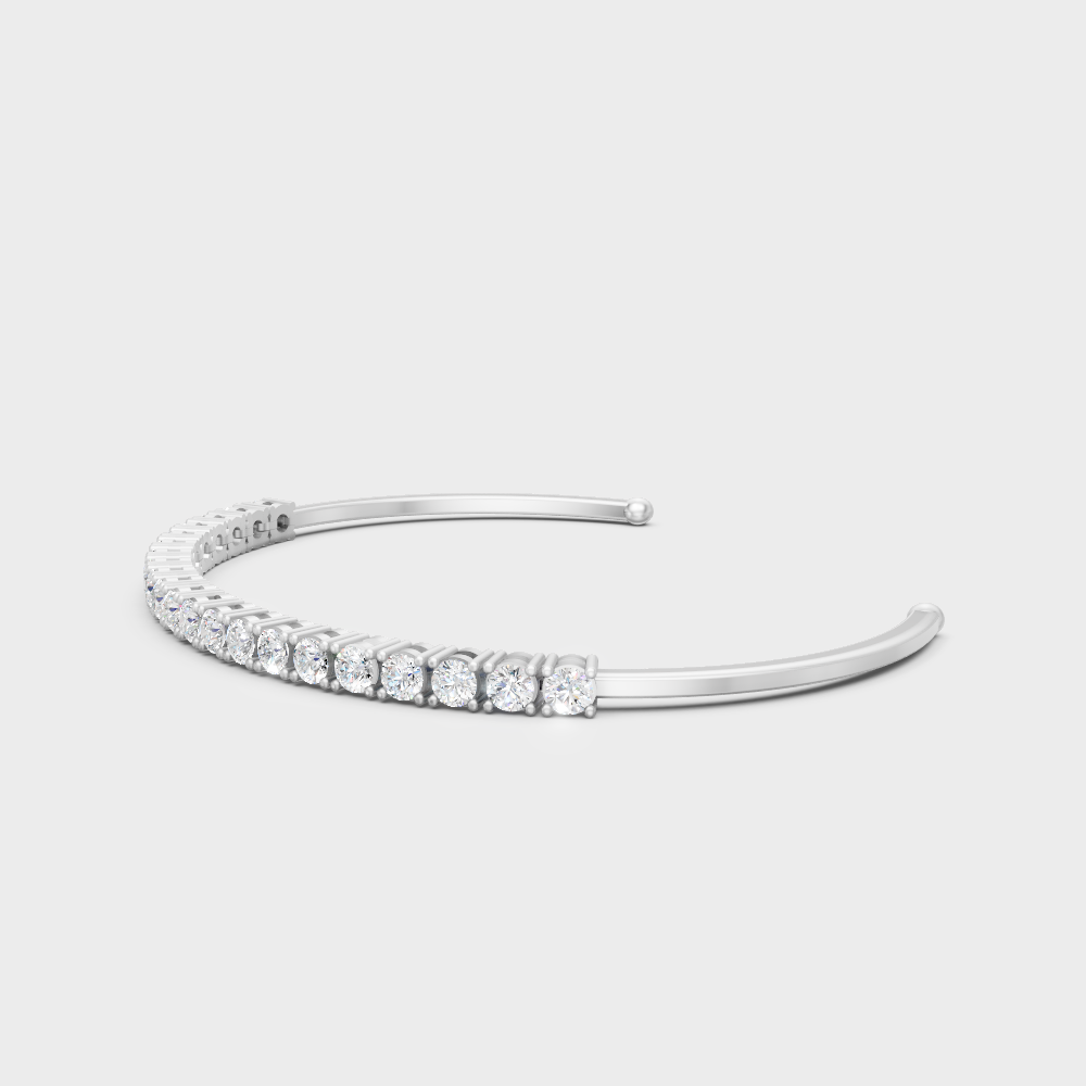 Premium Lab Diamond Open Bracelet Platinum