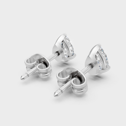Pear Cut Lab Diamond Stud Earrings In Hallmark White Gold