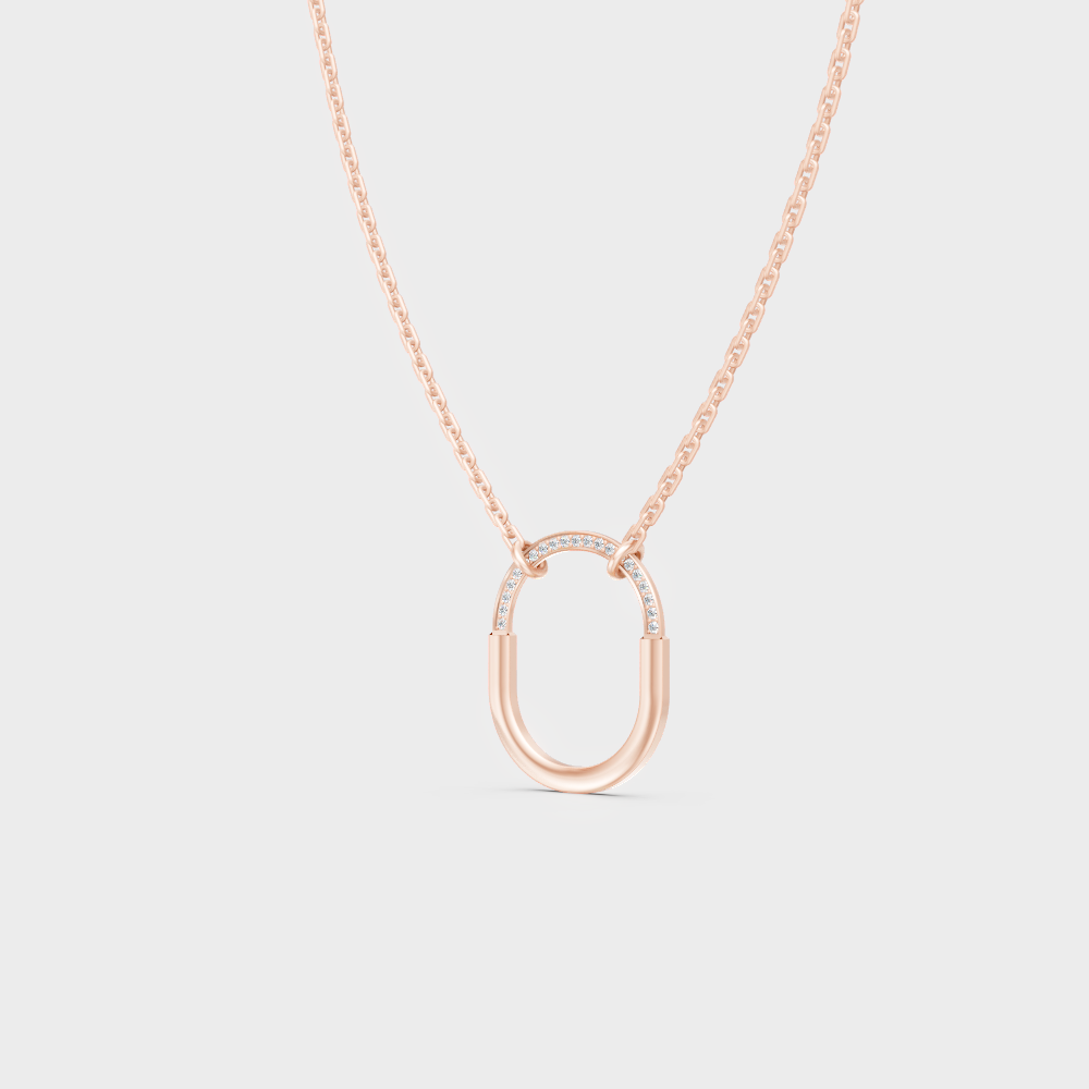 GLI Certified Round Lab-Grown Diamond Pendant 0.11 Ct Rose Gold