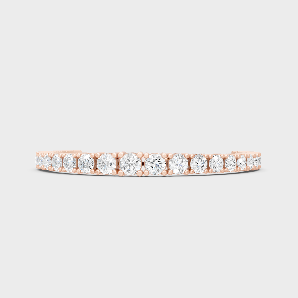 8 Ct Round Cut Lab-Grown Diamond Chain Bracelet Rose Gold