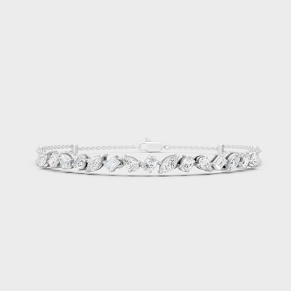1.04 Ct Multi-Shape Lab-Grown Diamond Bracelet White Gold