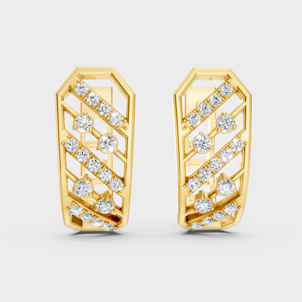 0.35 Ct GLI Certified Lab-Grown Round Diamond Hoop Earrings In Yellow Gold