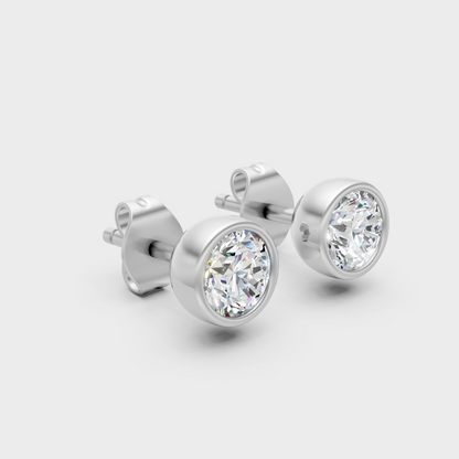 Luxury Round Cut Lab-Grown Diamond Earrings In 950 Platinum