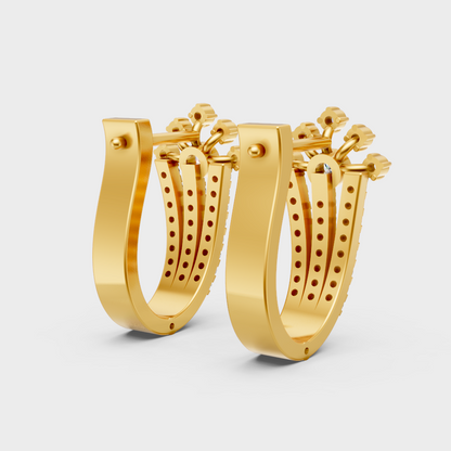 Ethical Lab-Grown Diamond Hoops In Premium Yellow Gold Finish