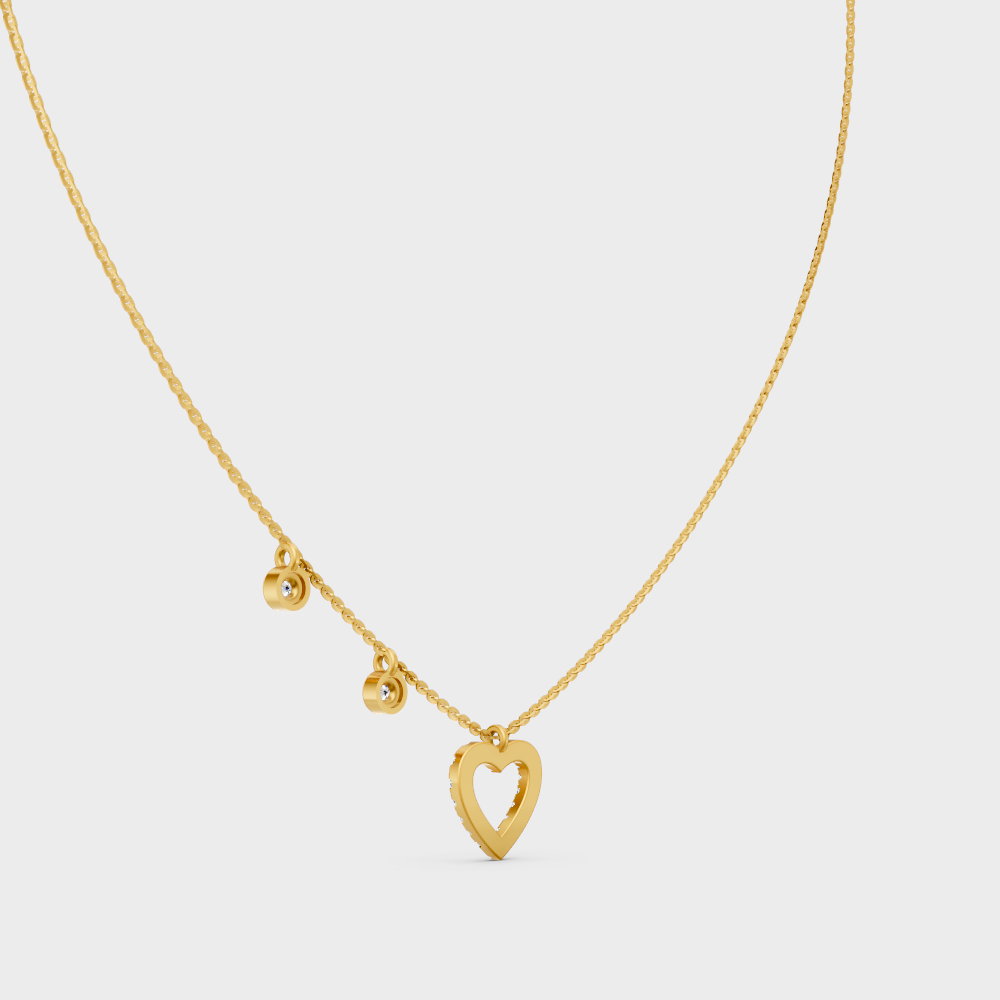 Unique Yellow Gold Pendant Featuring A Gli Certified Round Lab Diamond.