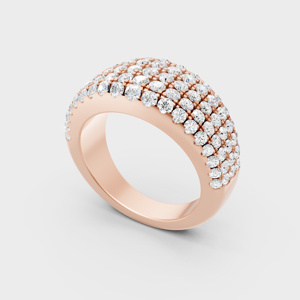 Rose Gold Round-Cut Lab-Grown Diamond Ring For Ethical Luxury