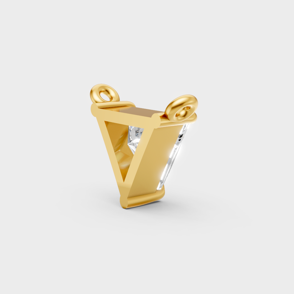 Ethical Lab-Grown Triangle Diamond Pendant Without Chain In Yellow Gold