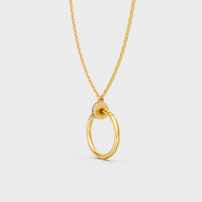 Sustainable Yellow Gold Pendant With Gli Certified Round-Cut Lab-Grown Diamonds
