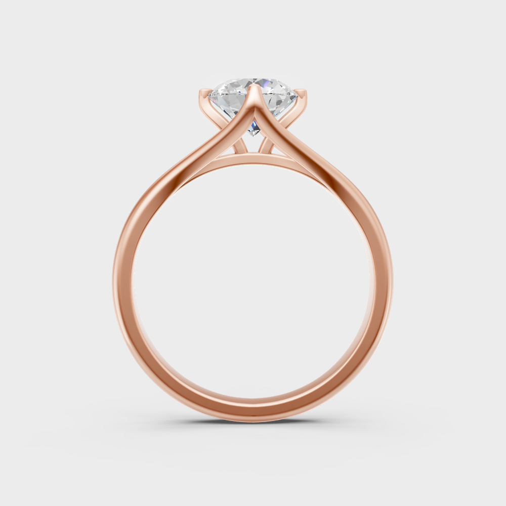 Modern Rose Gold Engagement Ring With A Brilliant Sustainable Diamond