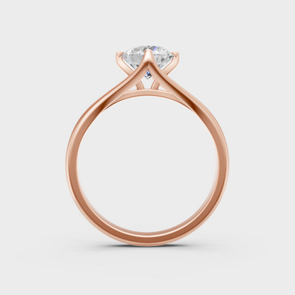 Modern Rose Gold Engagement Ring With A Brilliant Sustainable Diamond