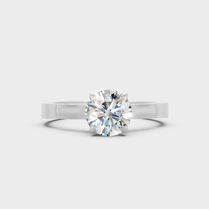 Premium 950 Platinum Round-Cut Lab-Grown Diamond Engagement Ring
