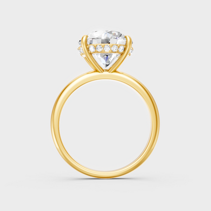 Sustainable Yellow Gold Halo Ring With Certified Round-Cut Lab-Grown Diamond