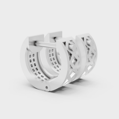 Timeless Men’s Diamond Hoop Earrings In White Gold Elegant Finish