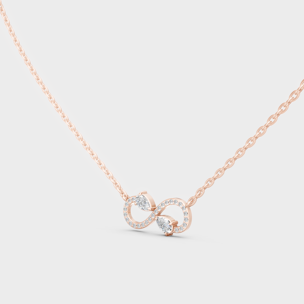 Luxury 0.71 Ct Infinity Lab-Grown Diamond Pendant Rose Gold
