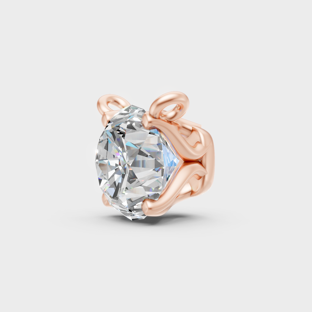 Elegant 1 Carat Round Diamond Pendant Rose Gold