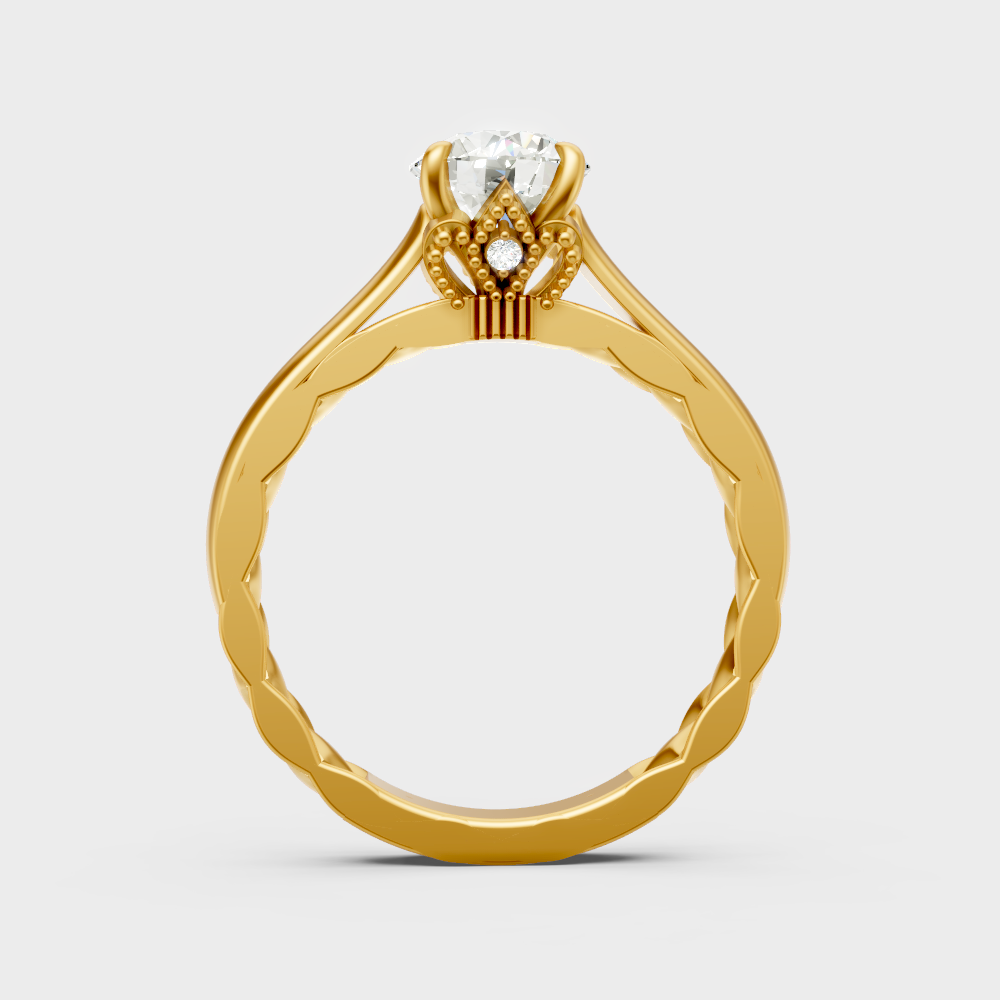 Hallmarked Yellow Gold Solitaire Ring With Brilliant Ethical Diamonds