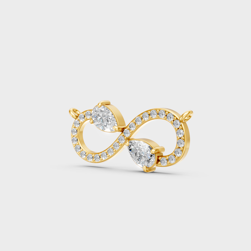 Sustainable Yellow Gold Pendant With Gli Certified Pear-Cut Lab-Grown Diamonds