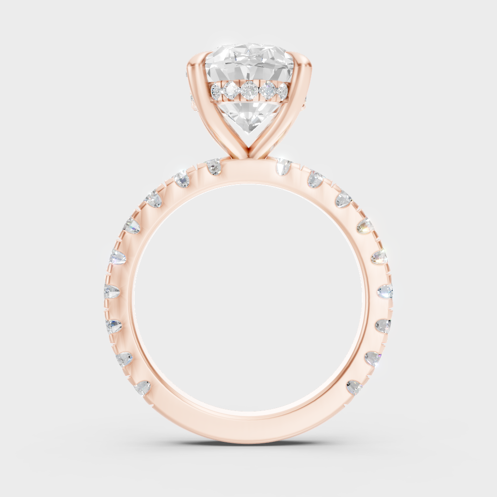 Blush Rose Gold Oval Lab Diamond Ring For Sophisticated Sustainable Luxury