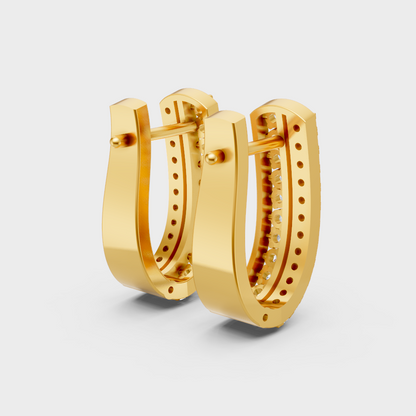 Ethical Lab-Grown Diamond Hoops In Premium Yellow Gold Finish