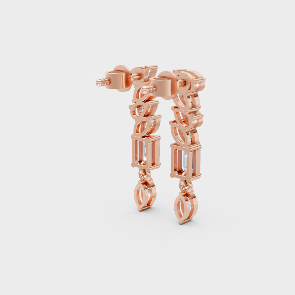 Ethical Lab-Grown Diamond Drop Earrings In Rose Gold