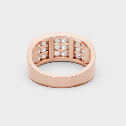 Luxury Rose Gold Men's Engagement Ring With A Certified 2.16Ct Princess Design