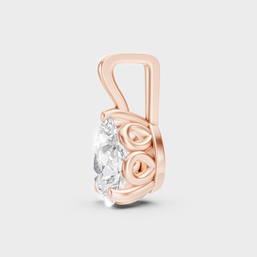 Elegant 1 Ct Lab-Grown Diamond Pendant Rose Gold