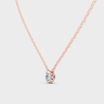 Elegant 1 Ct Lab-Grown Diamond Pendant Rose Gold
