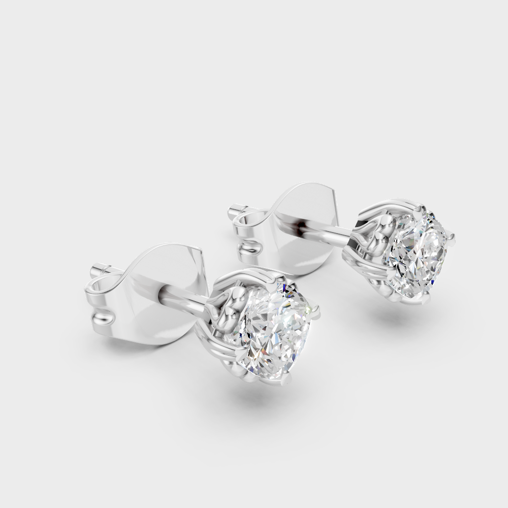 4 Ct Total Lab Diamond Stud Earrings In 950 Platinum