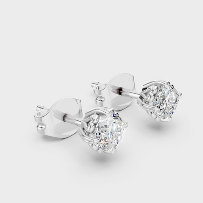 4 Ct Total Lab Diamond Stud Earrings In 950 Platinum