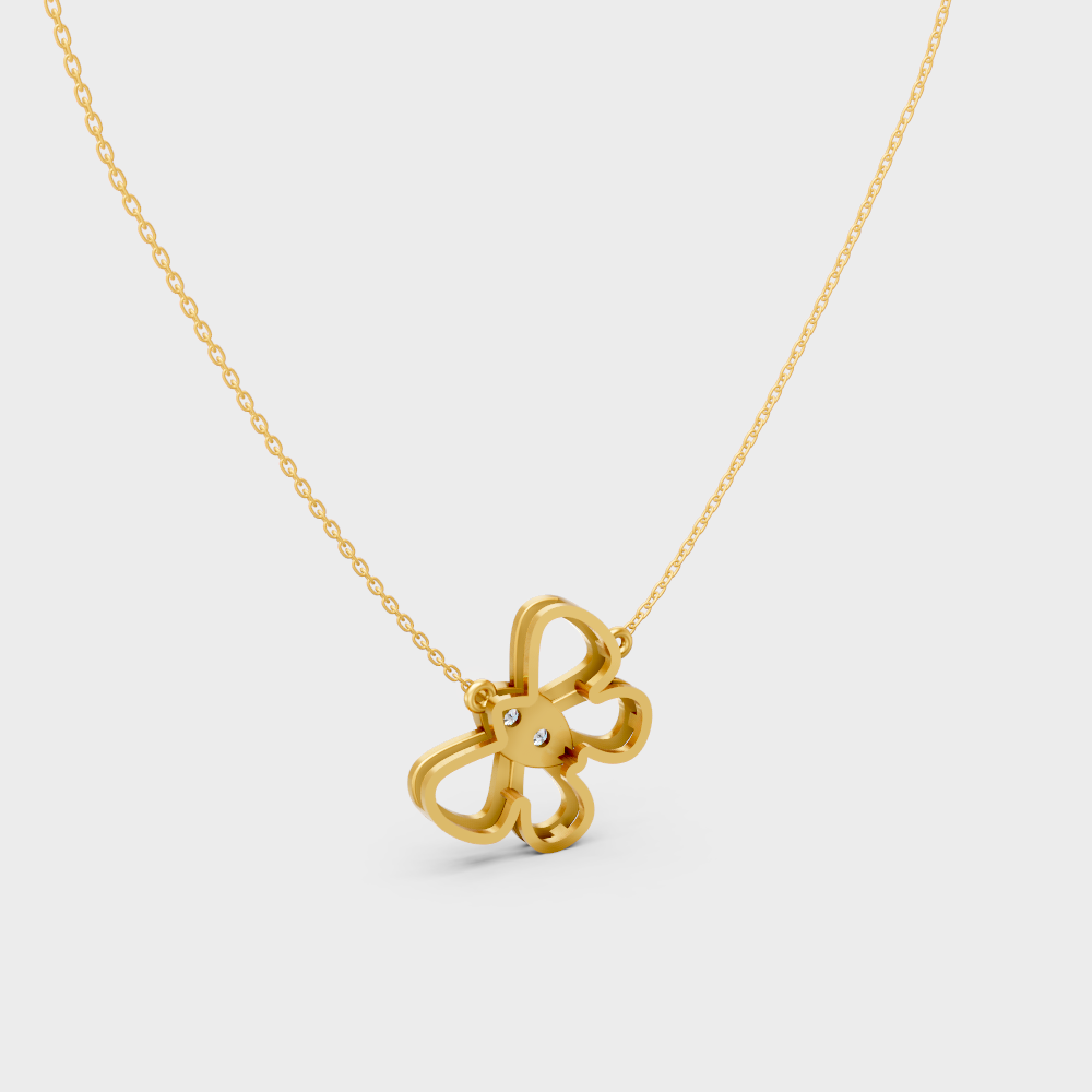 Fine Jewelry 0.16 Ct Lab-Grown Diamond Pendant Necklace Yellow Gold