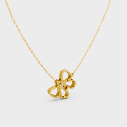 Fine Jewelry 0.16 Ct Lab-Grown Diamond Pendant Necklace Yellow Gold