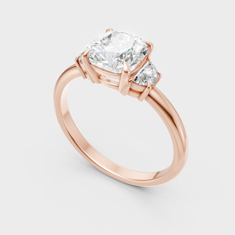  Sleek 14K Rose Gold Ring Featuring Certified 1.64Ct Round Lab-Grown Diamonds