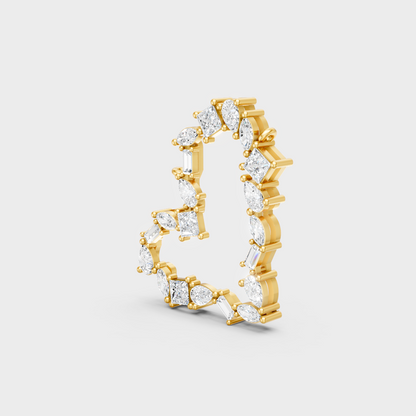 Sustainable Yellow Gold Necklace With Marquise And Princess-Cut Lab Diamonds