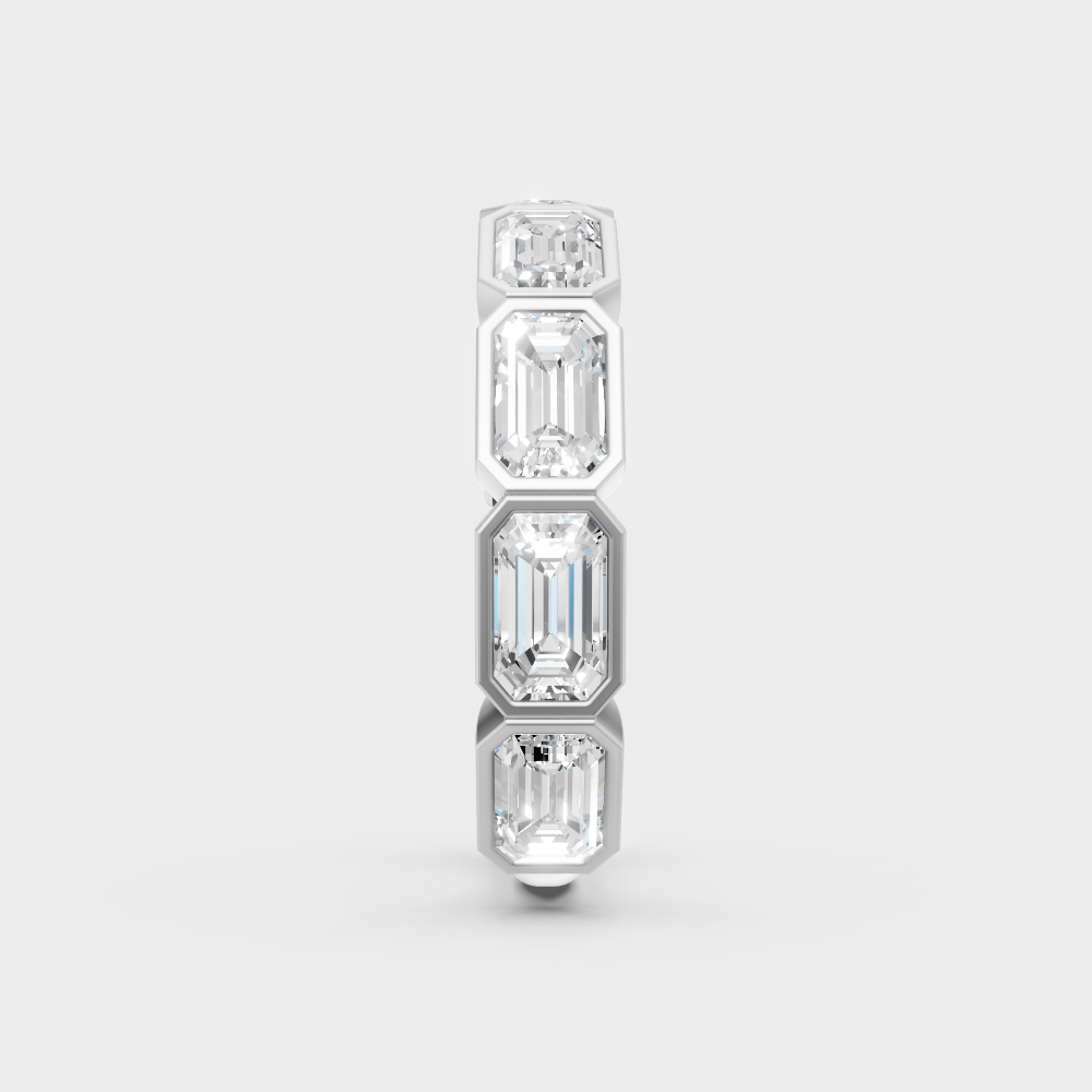  High-Polish 950 Platinum Emerald Lab Diamond Band For Maximum Brilliance