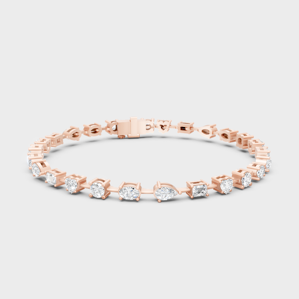 3.99 Ct Multi-Shape Diamond Tennis Bracelet in