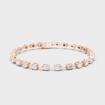 3.99 Ct Multi-Shape Diamond Tennis Bracelet in