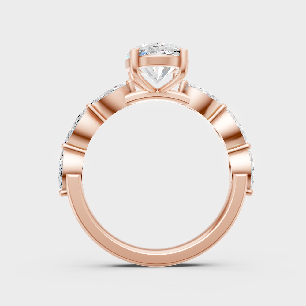 Modern 9K Rose Gold Engagement Ring With Brilliant Sustainable Diamonds