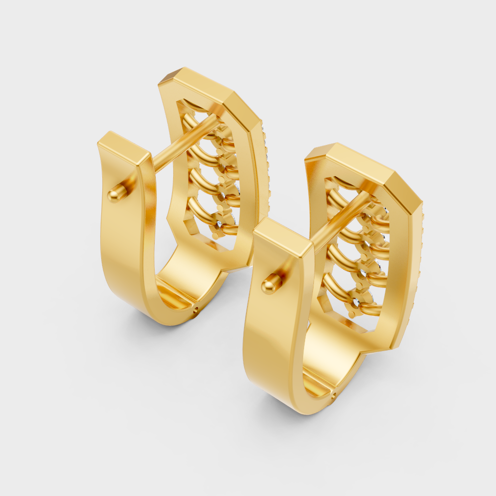 Ethical Lab-Grown Diamond Hoops In Premium Yellow Gold Finish