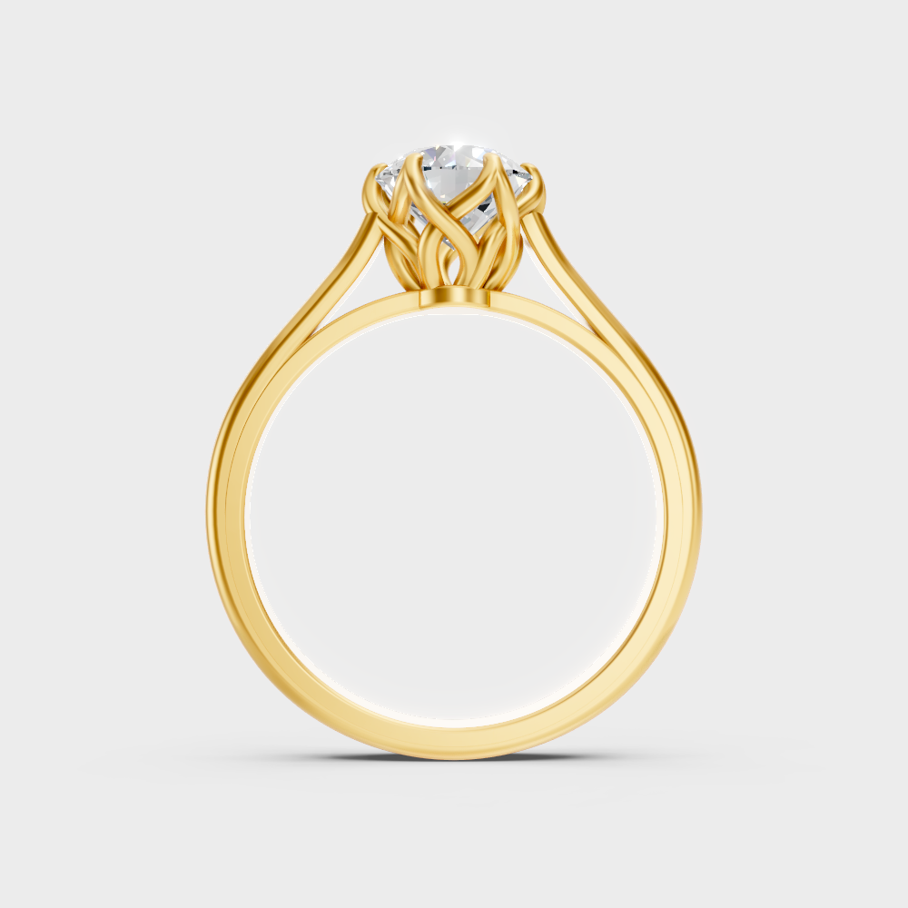 Hallmarked Yellow Gold Solitaire Ring With Brilliant Ethical Diamonds