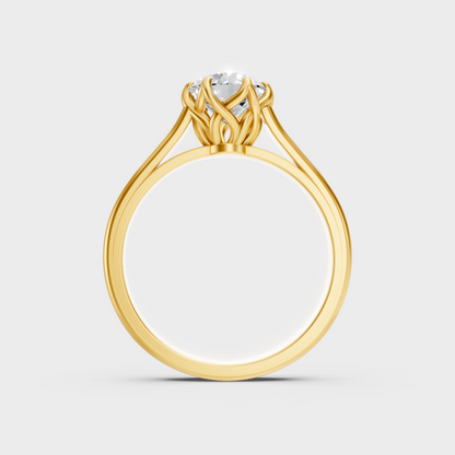 Hallmarked Yellow Gold Solitaire Ring With Brilliant Ethical Diamonds