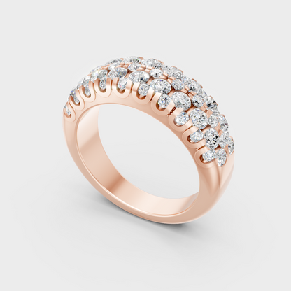 Rose Gold Round-Cut Lab-Grown Diamond Ring For Ethical Luxury