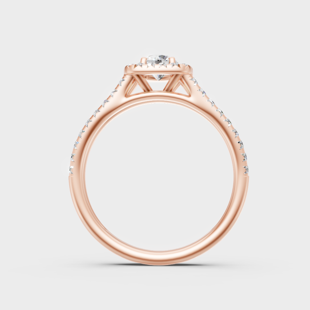 Modern 9K Rose Gold Engagement Ring With Brilliant Sustainable Diamonds