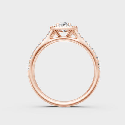 Modern 9K Rose Gold Engagement Ring With Brilliant Sustainable Diamonds