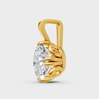 Sustainable Yellow Gold Pendant With Igi Certified Oval Lab Diamonds