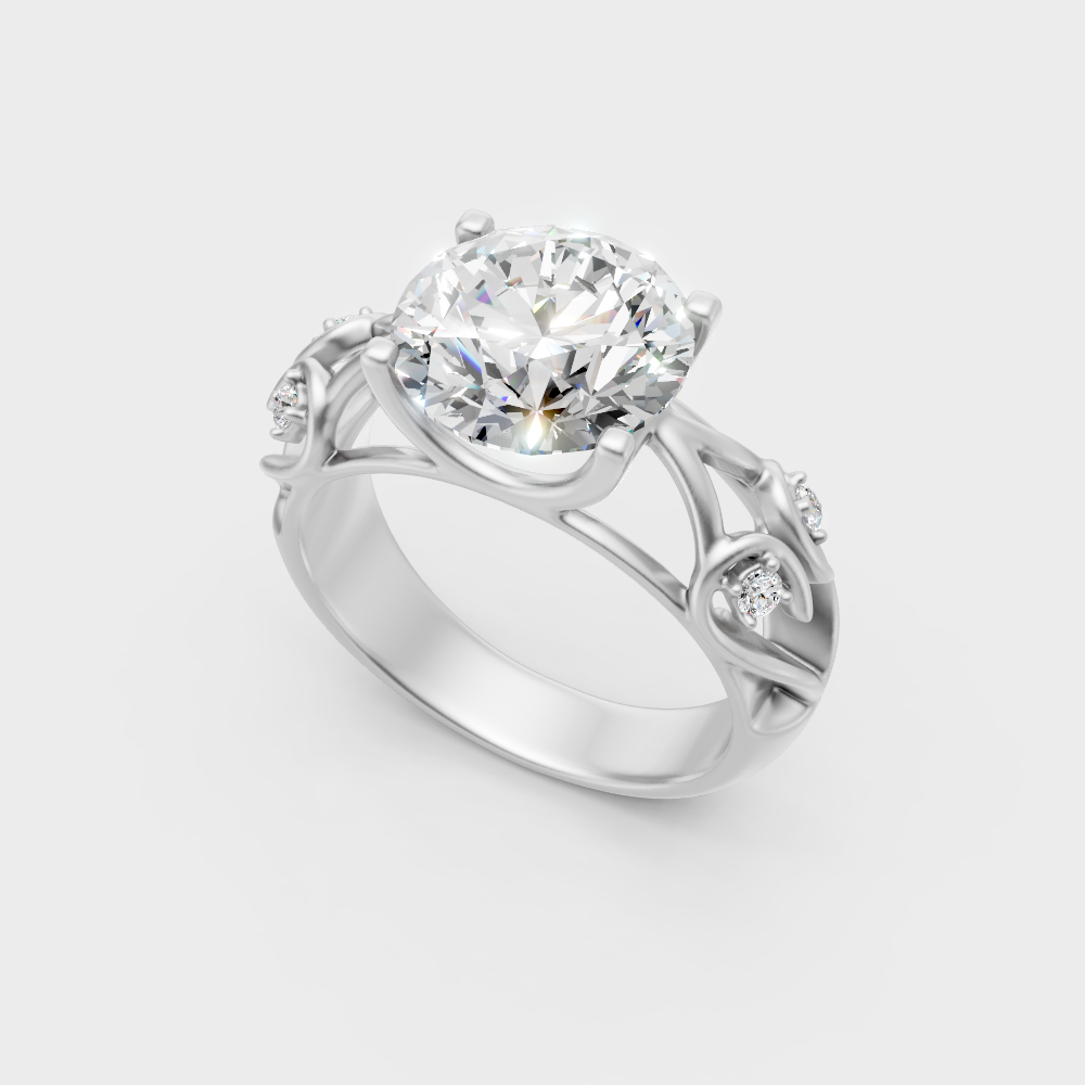 High-Polish 950 Platinum Round-Cut Lab Diamond Ring For A Brilliant Statemen