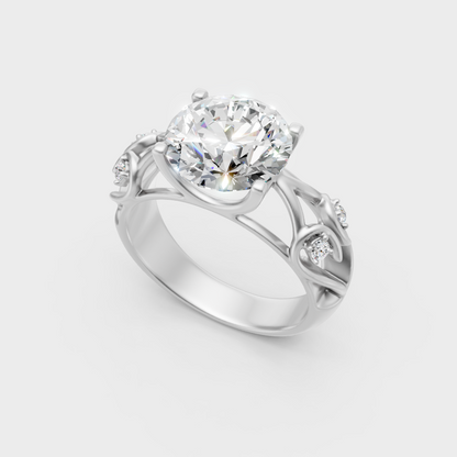 High-Polish 950 Platinum Round-Cut Lab Diamond Ring For A Brilliant Statemen