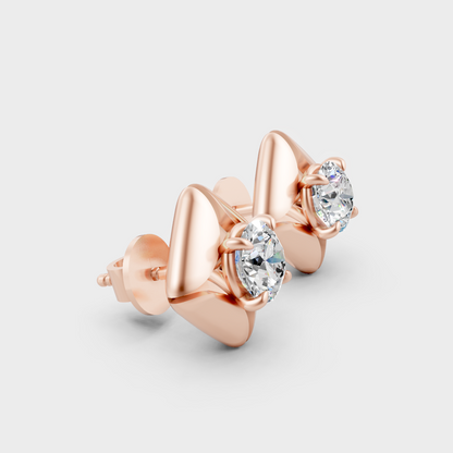 Round Cut Lab Grown Diamond Earrings in