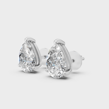 Luxury Pear Cut Diamond Earrings White Gold