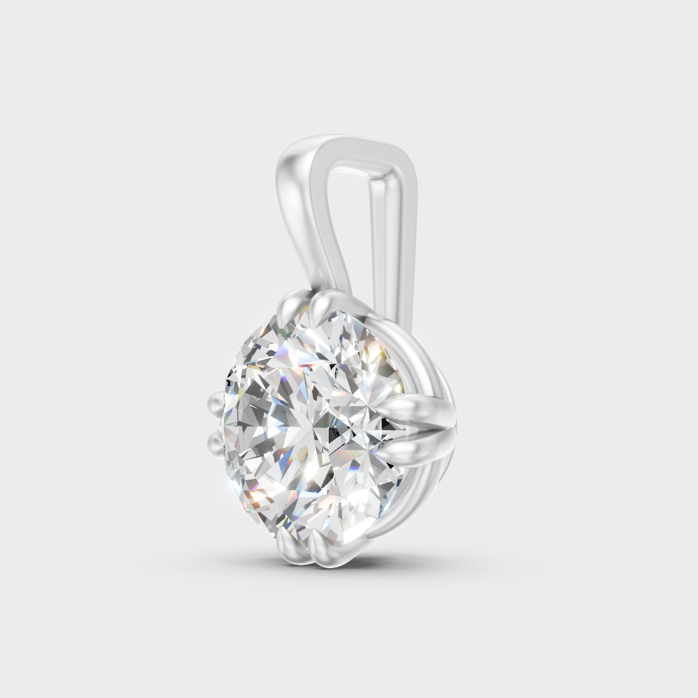 Certified Round Diamond Pendant 950 Platinum