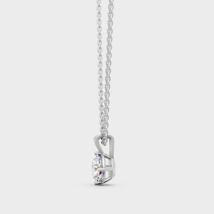 Elegant Lab-Grown Oval Diamond Pendant White Gold